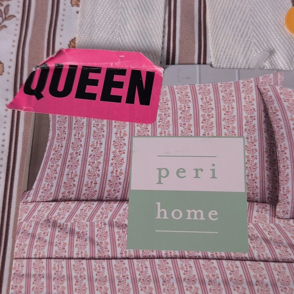 Peri Home Queen Sheet Set Tan Taupe Floral Print